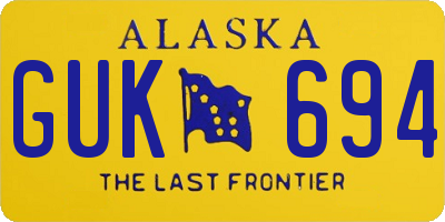 AK license plate GUK694