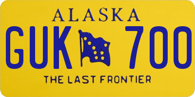 AK license plate GUK700