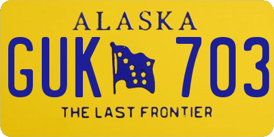 AK license plate GUK703