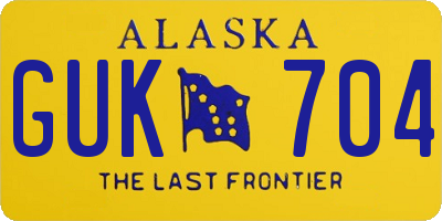 AK license plate GUK704