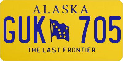 AK license plate GUK705