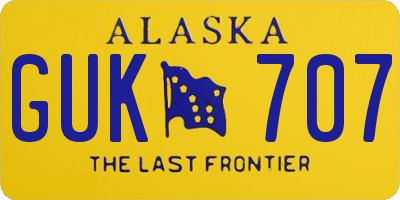 AK license plate GUK707