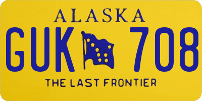 AK license plate GUK708