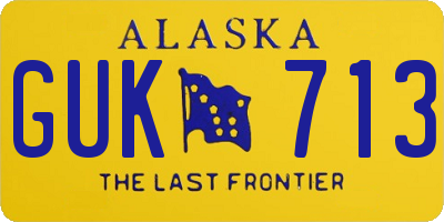 AK license plate GUK713