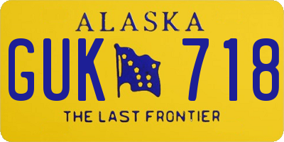 AK license plate GUK718