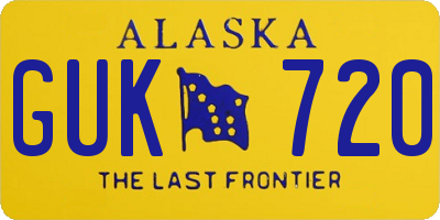 AK license plate GUK720