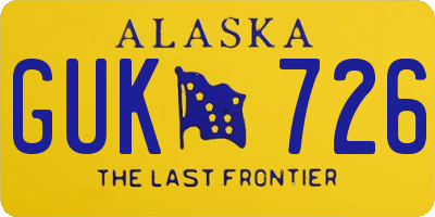 AK license plate GUK726