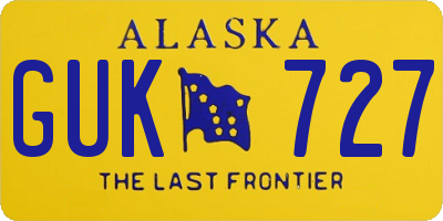 AK license plate GUK727