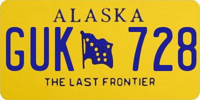 AK license plate GUK728