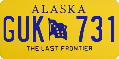 AK license plate GUK731