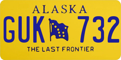 AK license plate GUK732