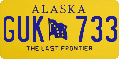 AK license plate GUK733