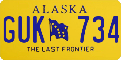 AK license plate GUK734