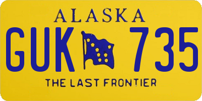 AK license plate GUK735