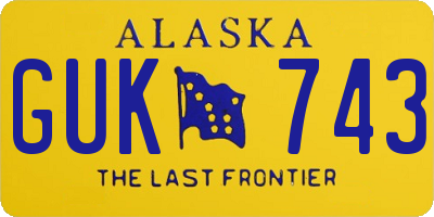 AK license plate GUK743