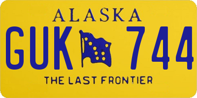 AK license plate GUK744