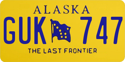 AK license plate GUK747