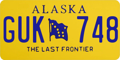 AK license plate GUK748