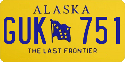 AK license plate GUK751