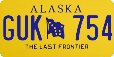 AK license plate GUK754