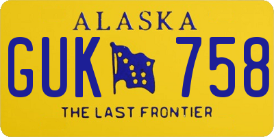 AK license plate GUK758