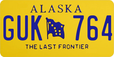 AK license plate GUK764