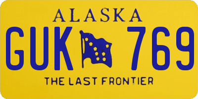 AK license plate GUK769