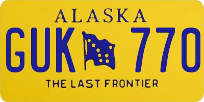 AK license plate GUK770