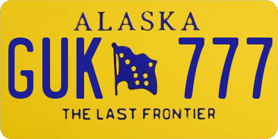 AK license plate GUK777