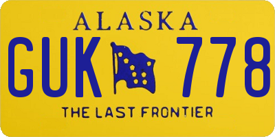 AK license plate GUK778