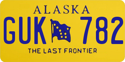 AK license plate GUK782