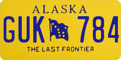 AK license plate GUK784