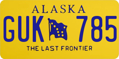 AK license plate GUK785