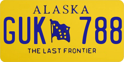 AK license plate GUK788
