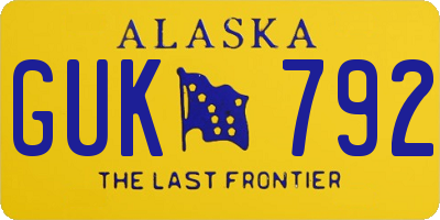 AK license plate GUK792
