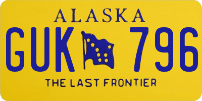 AK license plate GUK796