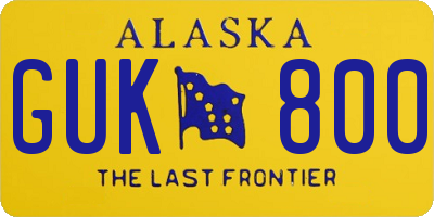 AK license plate GUK800