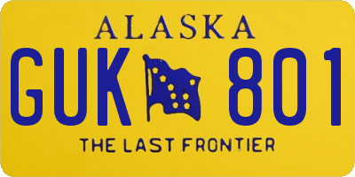 AK license plate GUK801