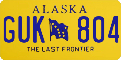 AK license plate GUK804