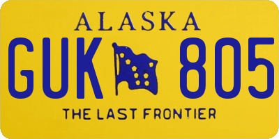 AK license plate GUK805