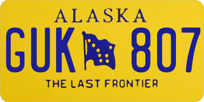 AK license plate GUK807