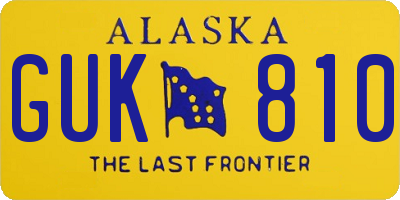 AK license plate GUK810