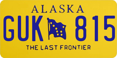 AK license plate GUK815