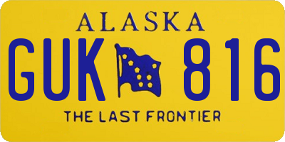 AK license plate GUK816