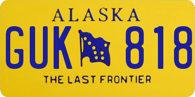 AK license plate GUK818