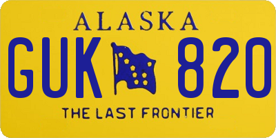 AK license plate GUK820