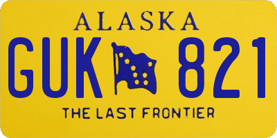 AK license plate GUK821