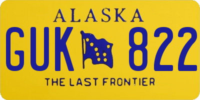 AK license plate GUK822