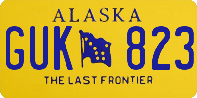 AK license plate GUK823