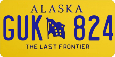 AK license plate GUK824